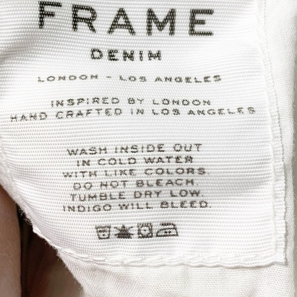 Frame Denim Blanc Jefferson Le High Skinny Distress White 🤍 Denim Jeans Holes - Picture 10 of 13